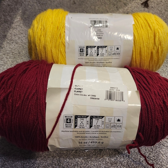 Caron One Pound Yarn Bundle - Yellow and Red - Picture 3 of 3